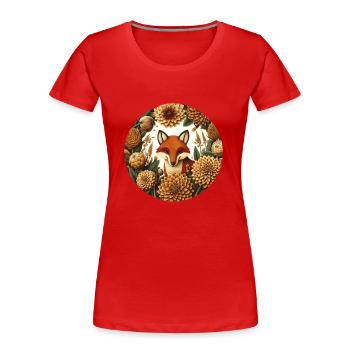 Renard roux - T-shirt bio Premium Femme - rouge - Devant - Mia (176cm)
