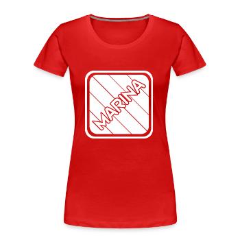Cadeau pour Marina - T-shirt bio Premium Femme - rouge - Devant - Mia (176cm)