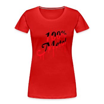 100 % Prozent Metal Musik Stempel Graffiti Tropfen - Frauen Premium Bio T-Shirt - Rot - Vorne - Mia (176cm)