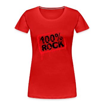 100 % Prozent Rock Musik Stempel Graffiti Tropfen - Frauen Premium Bio T-Shirt - Rot - Vorne - Mia (176cm)