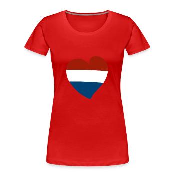 Netherlands Heart - Women's Premium Organic T-Shirt - red - Front - Mia (176cm)