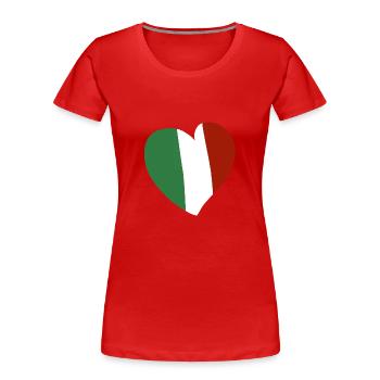 Italy Heart - Women's Premium Organic T-Shirt - red - Front - Mia (176cm)