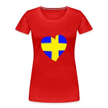 Sweden Heart - Women's Premium Organic T-Shirt - red - Front - Mia (176cm)