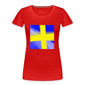 Drapeau de la Suède - T-shirt bio Premium Femme - rouge - Devant - Mia (176cm)