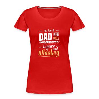 Zigarren Lounge Qualm Genießen - Frauen Premium Bio T-Shirt - Rot - Vorne - Mia (176cm)