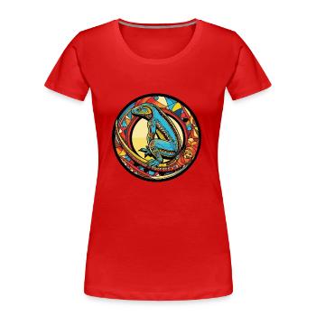 echse comic - Frauen Premium Bio T-Shirt - Rot - Vorne - Mia (176cm)