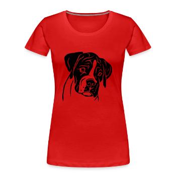 Boxer Welpe - Frauen Premium Bio T-Shirt - Rot - Vorne - Mia (176cm)