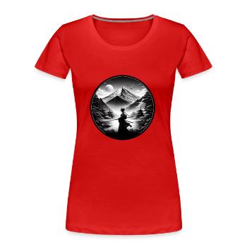 Femme fuji - T-shirt bio Premium Femme - rouge - Devant - Mia (176cm)