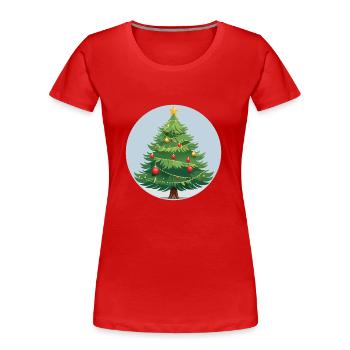 Arbre de Noël - T-shirt bio Premium Femme - rouge - Devant - Mia (176cm)