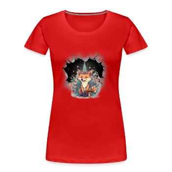 renard mystique renards conte de fées conte de fées personnage enfant - T-shirt bio Premium Femme - rouge - Devant - Mia (176cm)
