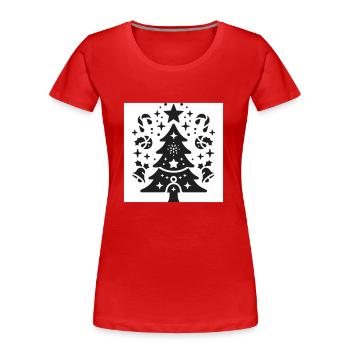 Christmas - Frauen Premium Bio T-Shirt - Rot - Vorne - Mia (176cm)