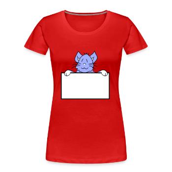 Hübsche Kleine Katze Guckt Versteckt Hinter Mauer - Frauen Premium Bio T-Shirt - Rot - Vorne - Mia (176cm)