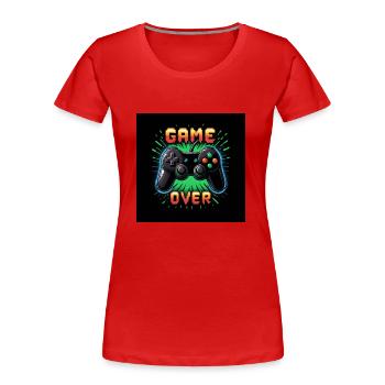 Controller Gaming Zocken Spielen Geschenk Gamer - Frauen Premium Bio T-Shirt - Rot - Vorne - Mia (176cm)
