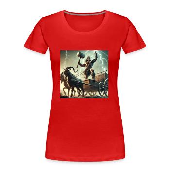 Thor, Wikinger und germanischer Gott - Frauen Premium Bio T-Shirt - Rot - Vorne - Mia (176cm)