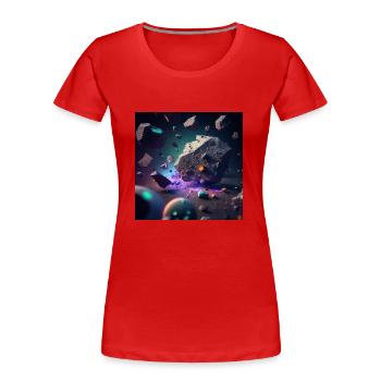 Weltraumschrott - Frauen Premium Bio T-Shirt - Rot - Vorne - Mia (176cm)
