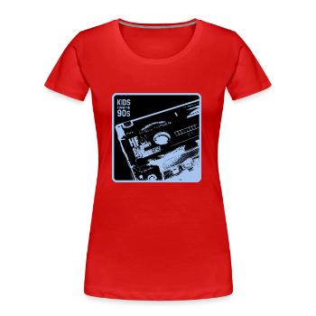 Kids from the 90s - black blue close-up - Frauen Premium Bio T-Shirt - Rot - Vorne - Mia (176cm)