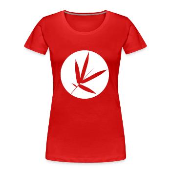 feuille de bambou - T-shirt bio Premium Femme - rouge - Devant - Mia (176cm)
