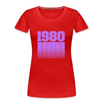1980 1980 - Frauen Premium Bio T-Shirt - Rot - Vorne - Mia (176cm)