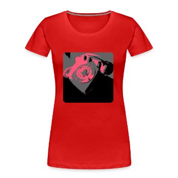 Amour du téléphone - T-shirt bio Premium Femme - rouge - Devant - Mia (176cm)
