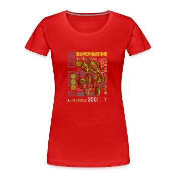 Manette Gamer Nerd League - T-shirt bio Premium Femme - rouge - Devant - Mia (176cm)