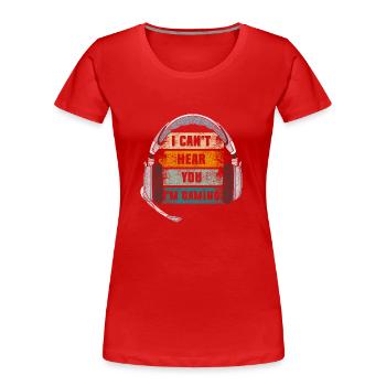 Gaming Streaming - Women's Premium Organic T-Shirt - red - Front - Mia (176cm)