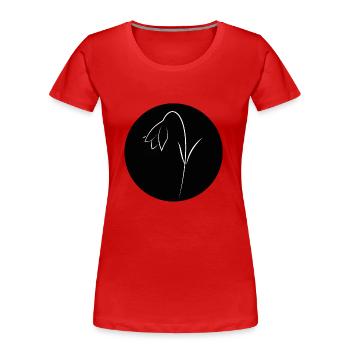 Design "Silent Grace" - Frauen Premium Bio T-Shirt - Rot - Vorne - Mia (176cm)