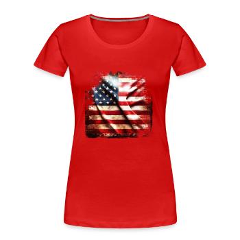 Flagge Amerika Grunge - Frauen Premium Bio T-Shirt - Rot - Vorne - Mia (176cm)