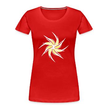 Swirl Flower Spring Summer Flowers Fine Art - Women's Premium Organic T-Shirt - red - Front - Mia (176cm)