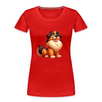 Leonberg - Frauen Premium Bio T-Shirt - Rot - Vorne - Mia (176cm)
