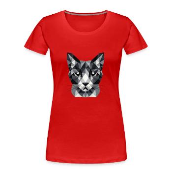 Thème des moustaches fracturées - T-shirt bio Premium Femme - rouge - Devant - Mia (176cm)
