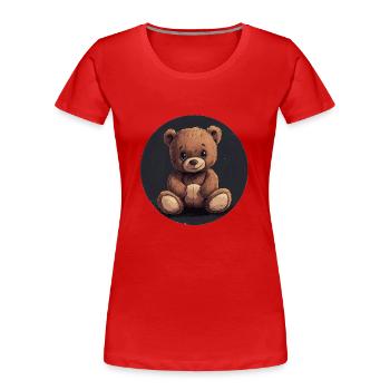 Herzensbär: Kuschelig und voller Liebe! - Frauen Premium Bio T-Shirt - Rot - Vorne - Mia (176cm)