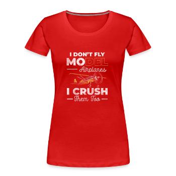 Flugzeug Modellbauer Flieger Testpilot - Frauen Premium Bio T-Shirt - Rot - Vorne - Mia (176cm)