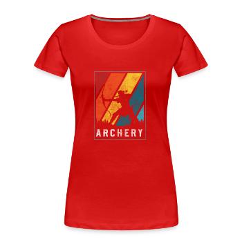 Bogenschießen Zielschießen Treffer - Frauen Premium Bio T-Shirt - Rot - Vorne - Mia (176cm)