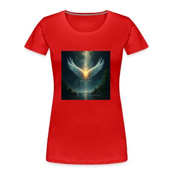 DrachenqodeM - Frauen Premium Bio T-Shirt - Rot - Vorne - Mia (176cm)