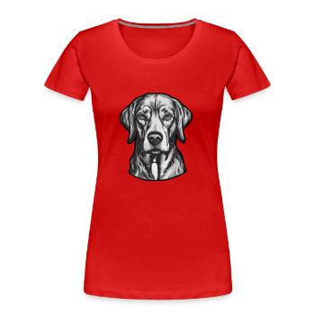 Promenade de chien Cher amoureux des chiens - T-shirt bio Premium Femme - rouge - Devant - Mia (176cm)