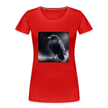 Raven 2 - Frauen Premium Bio T-Shirt - Rot - Vorne - Mia (176cm)