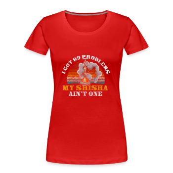 Hookah Charcoal Bubbling - Women's Premium Organic T-Shirt - red - Front - Mia (176cm)