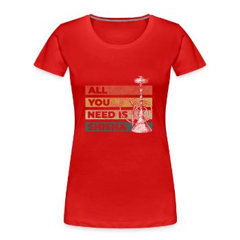 Hookah Steam Smoking Butt - Women's Premium Organic T-Shirt - red - Front - Mia (176cm)