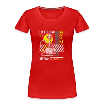 Hookah Tobacco Bubbling - Women's Premium Organic T-Shirt - red - Front - Mia (176cm)