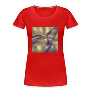 Motif bleu sur or ! - T-shirt bio Premium Femme - rouge - Devant - Mia (176cm)