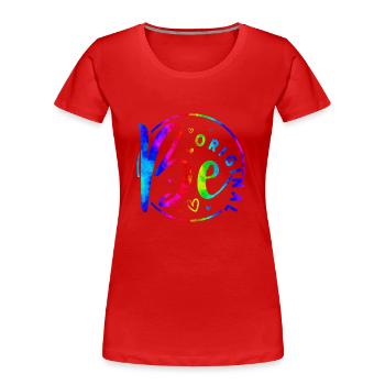 Seien Sie original Vektor Design Symbol Retro Zitat Etikett - Frauen Premium Bio T-Shirt - Rot - Vorne - Mia (176cm)