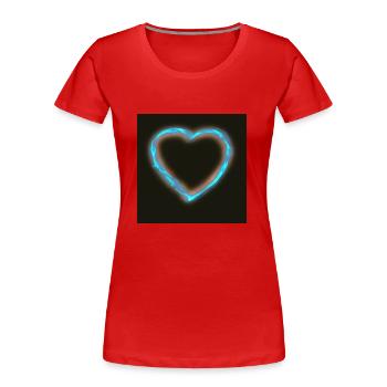 Coeur d’eau bleue avec éclairage - T-shirt bio Premium Femme - rouge - Devant - Mia (176cm)