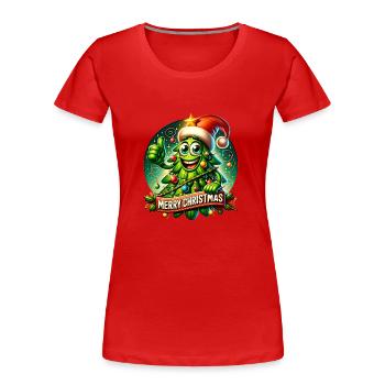 Le sapin de noel - T-shirt bio Premium Femme - rouge - Devant - Mia (176cm)
