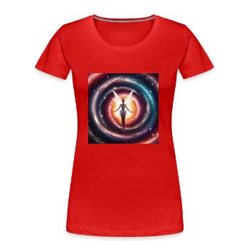 Galaxie-Fee - Frauen Premium Bio T-Shirt - Rot - Vorne - Mia (176cm)