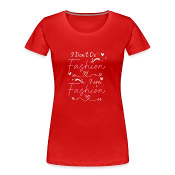 Défilé de mode Trendsetter - T-shirt bio Premium Femme - rouge - Devant - Mia (176cm)