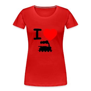 Locomotive à vapeur - T-shirt bio Premium Femme - rouge - Devant - Mia (176cm)