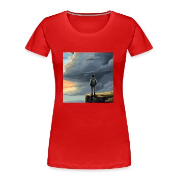 Randonneurs dans la nature - T-shirt bio Premium Femme - rouge - Devant - Mia (176cm)