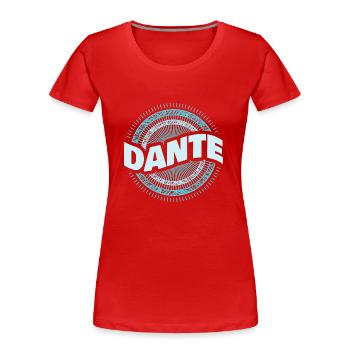 Idée cadeau Dante - T-shirt bio Premium Femme - rouge - Devant - Mia (176cm)