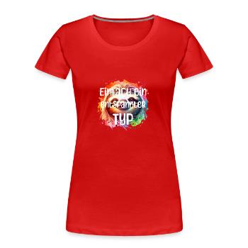 Entspannter Typ - Frauen Premium Bio T-Shirt - Rot - Vorne - Mia (176cm)