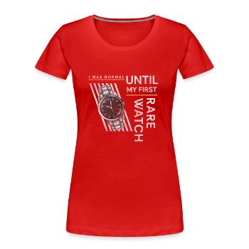 Uhrensammler Lifestyle Zeit Oldschool - Frauen Premium Bio T-Shirt - Rot - Vorne - Mia (176cm)